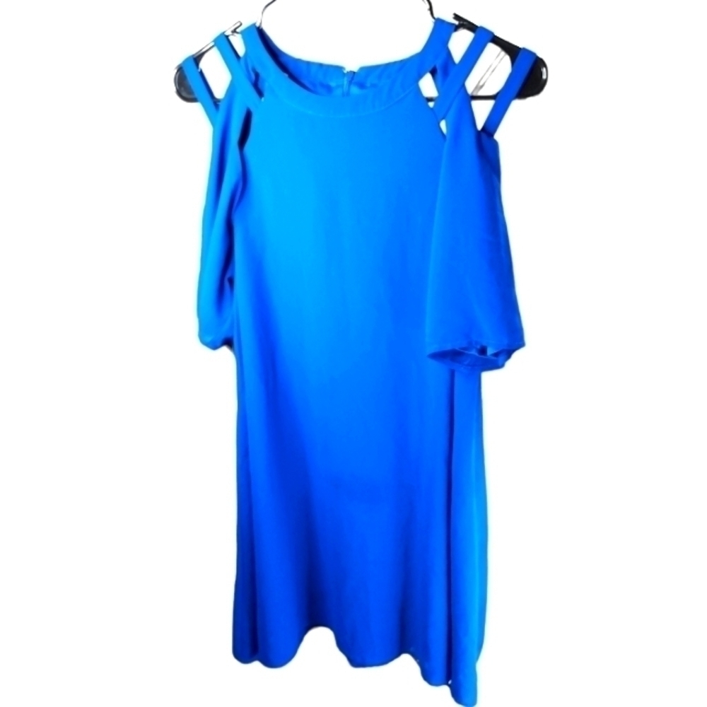 Loveriche Med royal blue dress open Shoulder
